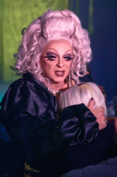 Jojo gets a face full from Iona Toyboy at Palace Ipswich's Glitz & Glam Drag show<br> <sup>©</sup>James Troi