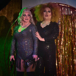 Sasha Trajik-Mole performs with Iona Toyboy at Palace Ipswich's 'Disco Fever' Drag Show - May 10, 2025<br> <sup>©</sup>James Troi