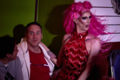 Teally interacts with the audience while performing at Palace Ipswich's 'Disco Fever' Drag Show - May 10, 2025<br> <sup>©</sup>James Troi